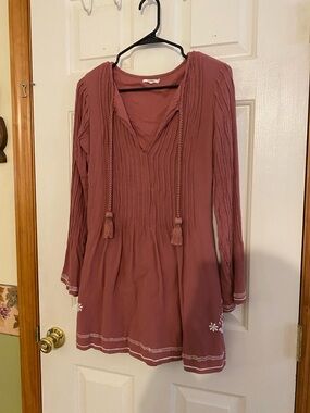 Tularosa Rosewood Boho Tunic with Tassel Ties